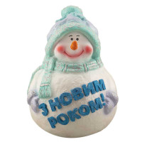 Снеговик с табличкой С Новым Годом