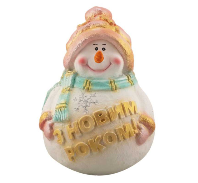 Новогодняя фигурка Снеговик с табличкой С Новым Годом