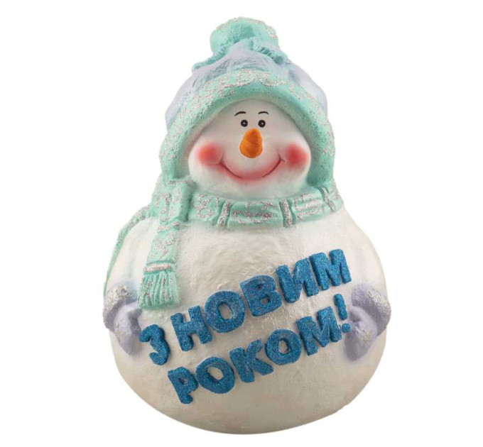 Новогодняя фигурка Снеговик с табличкой С Новым Годом