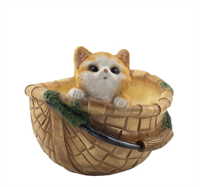 Кашпо Котик в корзинке
