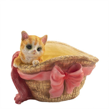 Кашпо Шляпка с котенком