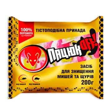 Приманка от грызунов тесто Пацюк OFF фильтр-пакет, 200 г