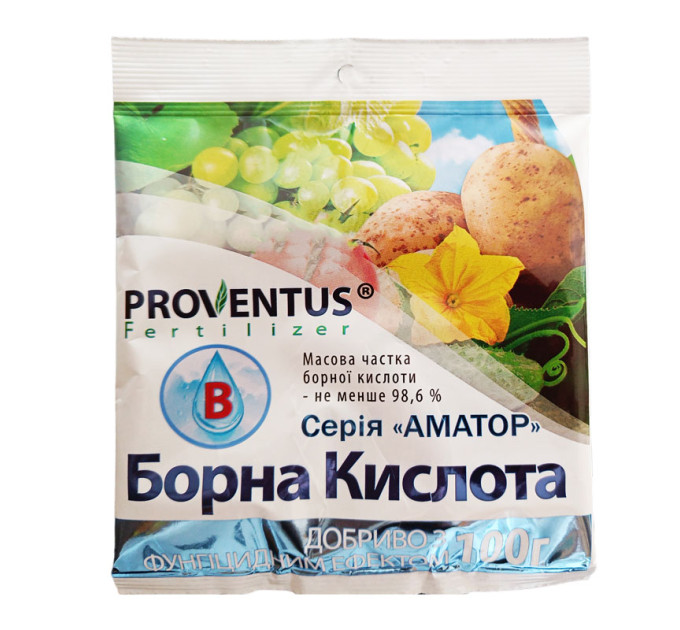 Борна кислота 100 г — стимулятор росту з фунгіцидною властивістю