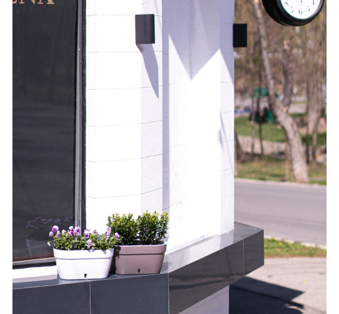 Горшок для цветов ASTI Window box 5,2 л антрацит-белый с автополивом