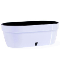 Горшок с автополивом ASTI Window box 12 л белый-черный